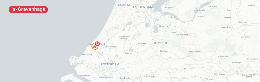 Kaart van Meerdere verkeersongevallen 's-Gravenhage