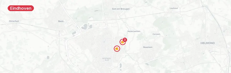 Kaart van Brandweer ingezet voor incident Braambesweg Eindhoven