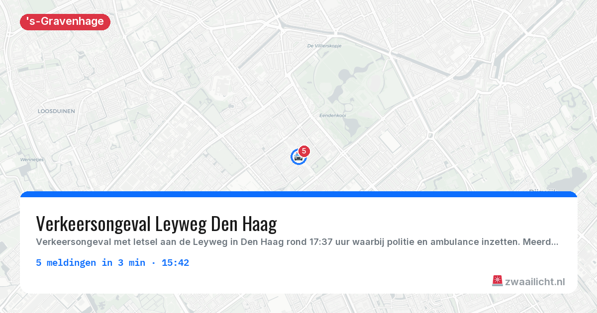 Kaart van de activiteitspiek bij 's-Gravenhage