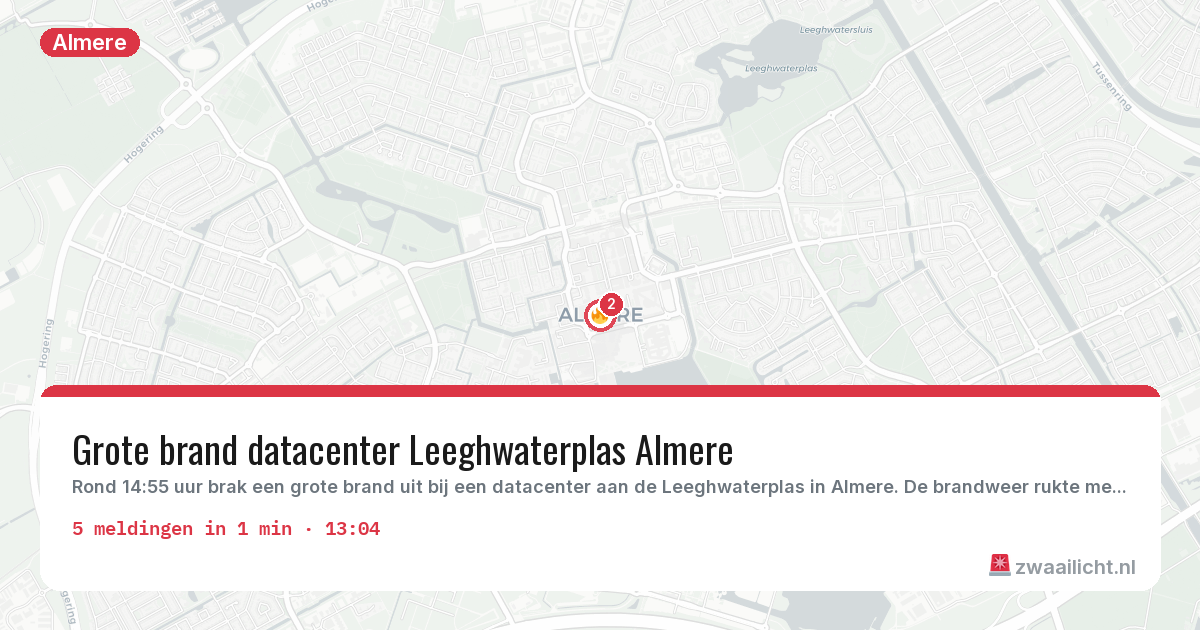 Kaart van de activiteitspiek bij Almere