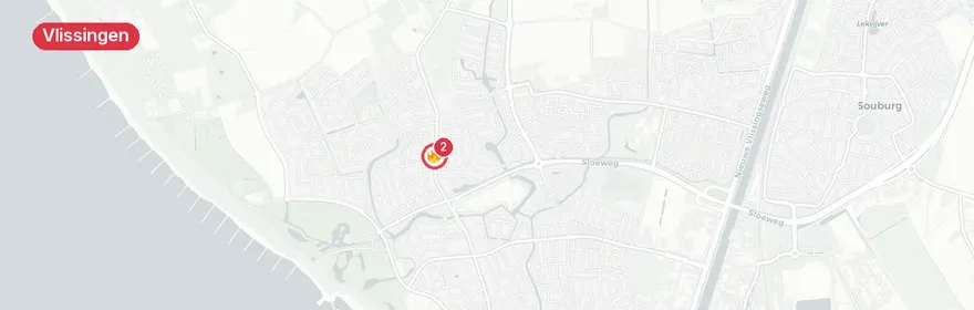Kaart van Reanimatie Gerbrandystraat Vlissingen, traumahelikopter i...