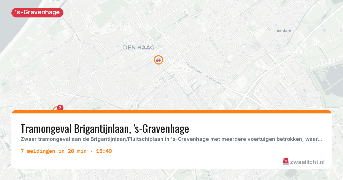 Kaart van de activiteitspiek bij 's-Gravenhage