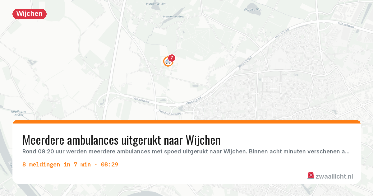 Kaart van de activiteitspiek bij Wijchen