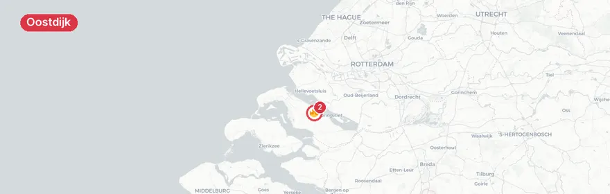 Kaart van Grote brand uienkisten 2e Vlietweg Oostdijk