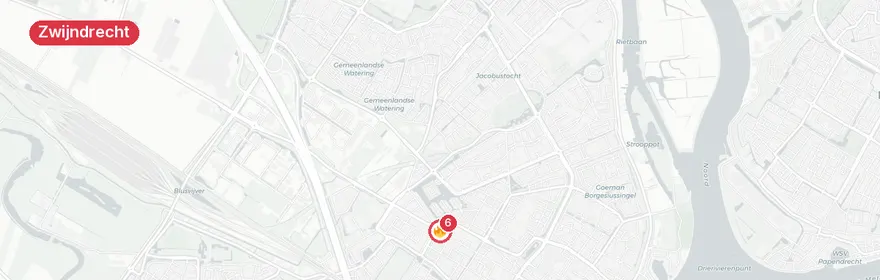 Kaart van Brand Albert Schweitzer ziekenhuis Zwijndrecht