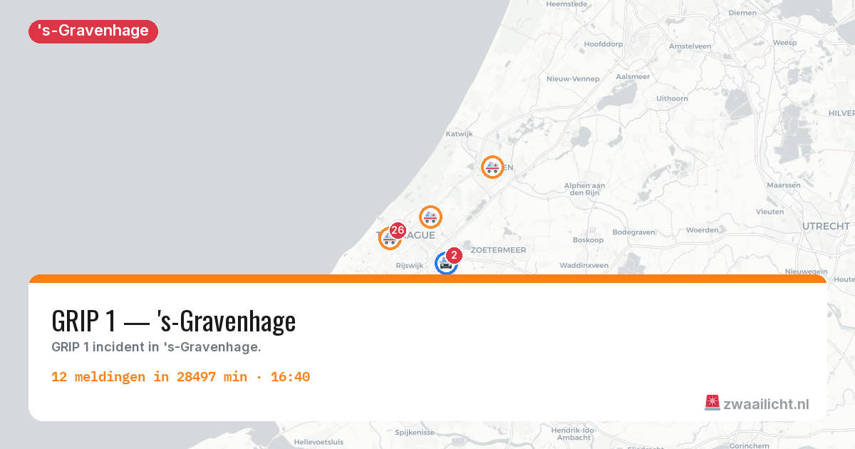 Kaart van de activiteitspiek bij 's-Gravenhage