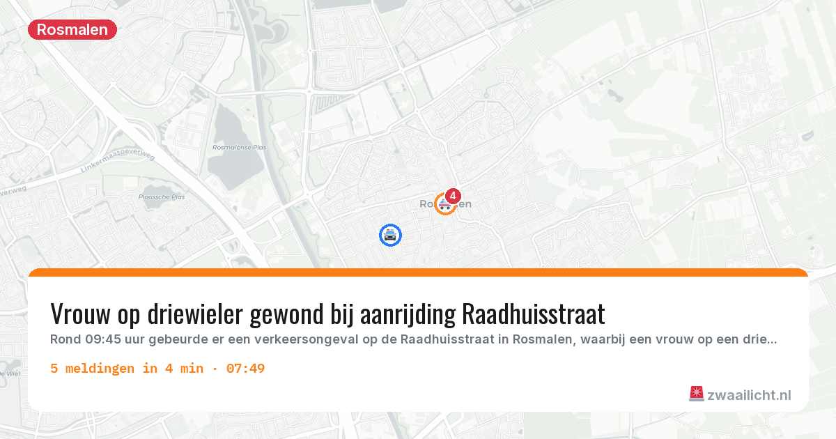 Kaart van de activiteitspiek bij Rosmalen