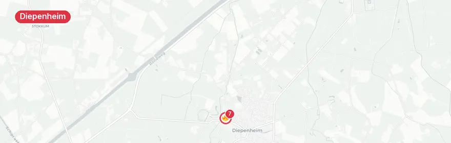 Kaart van Middelbrand bijgebouw Middenstraat Diepenheim