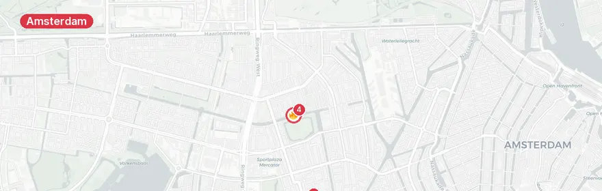 Kaart van Persoon te water Erasmusgracht Amsterdam