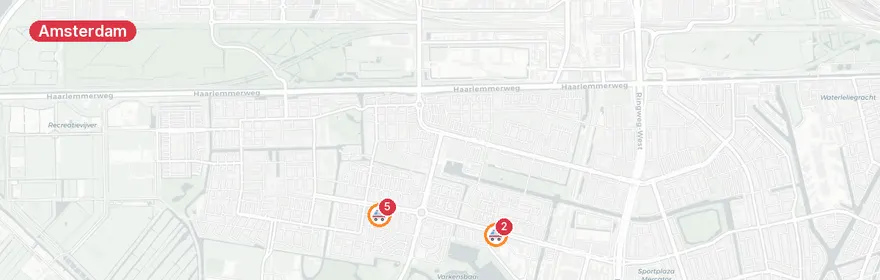 Kaart van Verkeersongeval met letsel Burgemeester Rendorpstraat Ams...