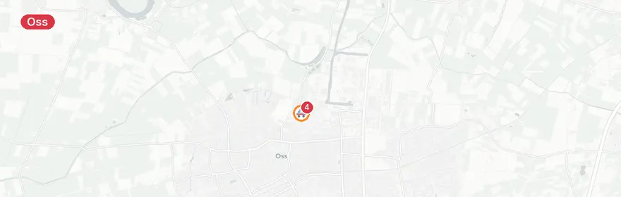 Kaart van Meerdere A1-meldingen Oss, brandweer assisteert