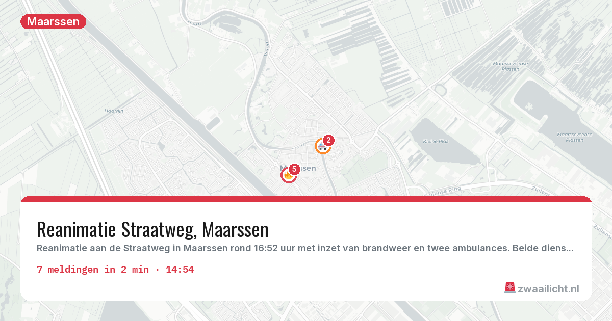 Kaart van de activiteitspiek bij Maarssen