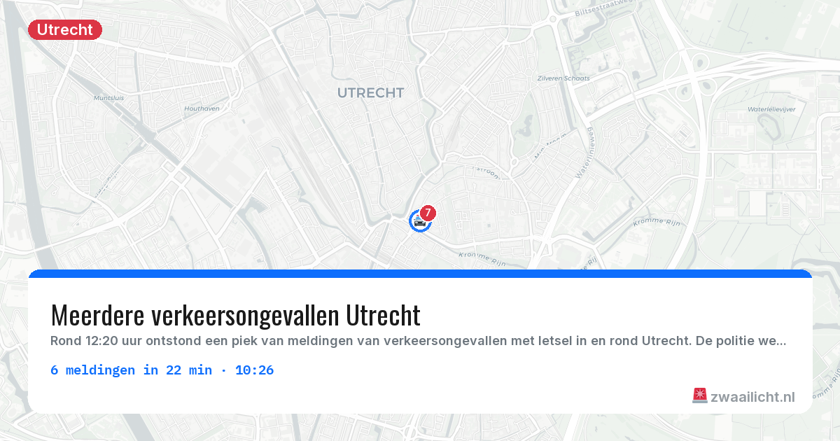 Kaart van de activiteitspiek bij Utrecht