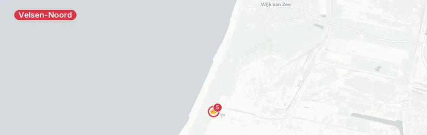 Kaart van Zeer grote brand strandhuisjes Reyndersweg Velsen-Noord