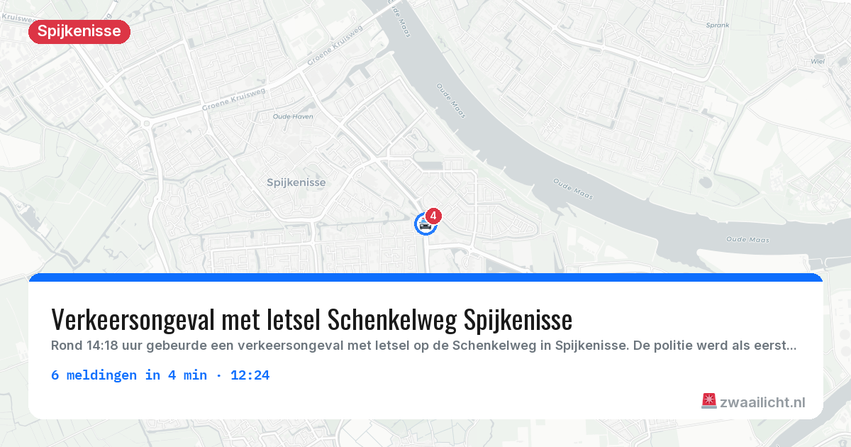 Kaart van de activiteitspiek bij Spijkenisse