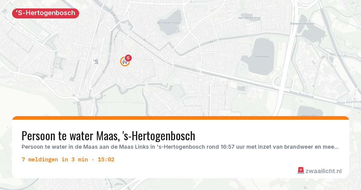 Kaart van de activiteitspiek bij 'S-Hertogenbosch