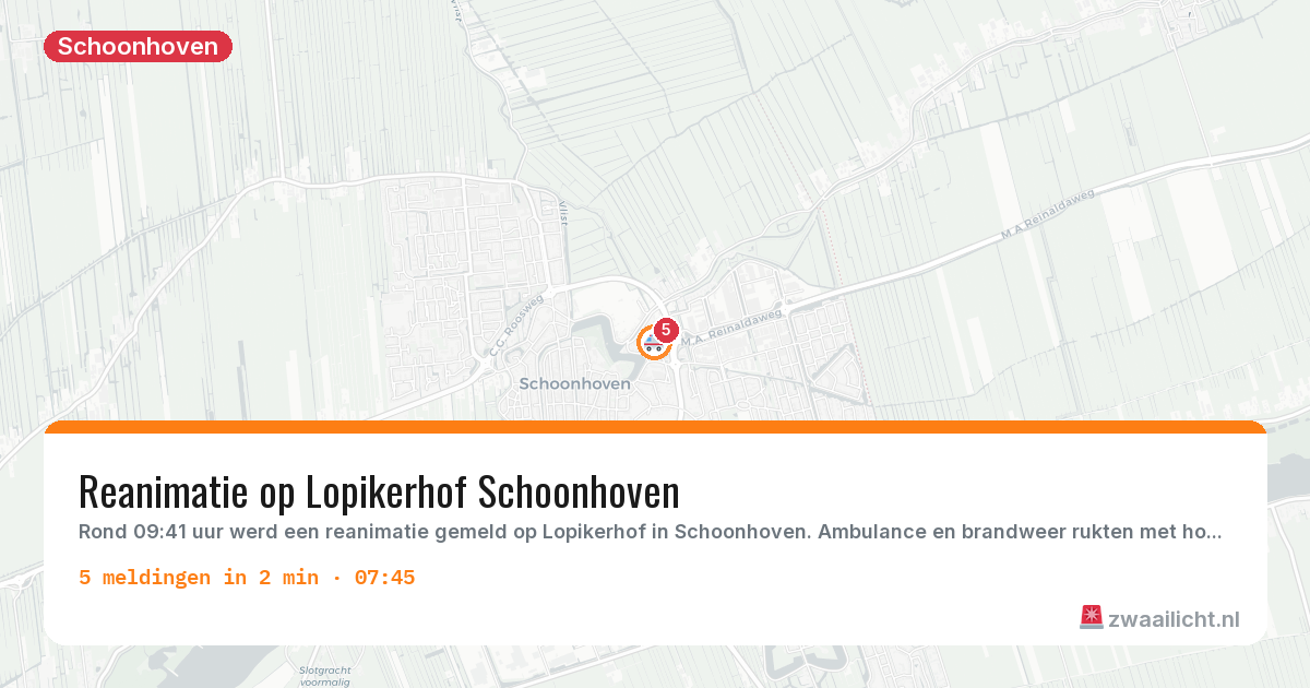 Kaart van de activiteitspiek bij Schoonhoven