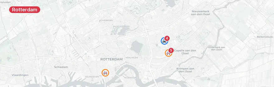 Kaart van Ernstig verkeersongeval Prins Alexanderlaan Rotterdam, re...