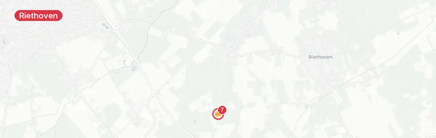 Kaart van Zeer grote akker brand Boshovensestraat Riethoven