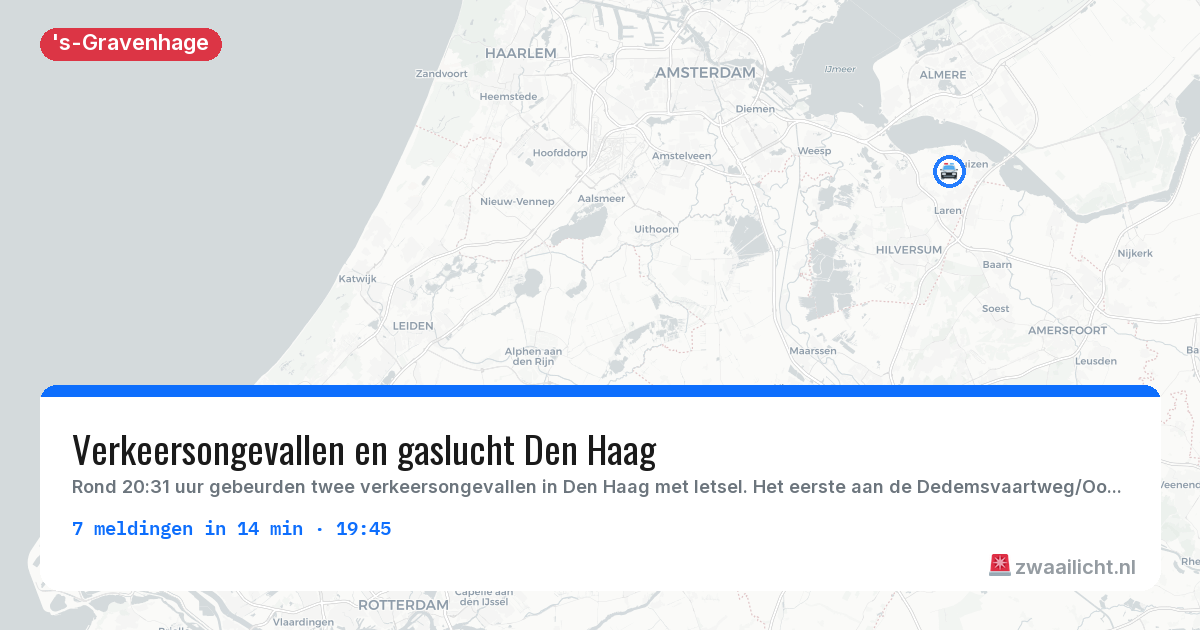 Kaart van de activiteitspiek bij 's-Gravenhage