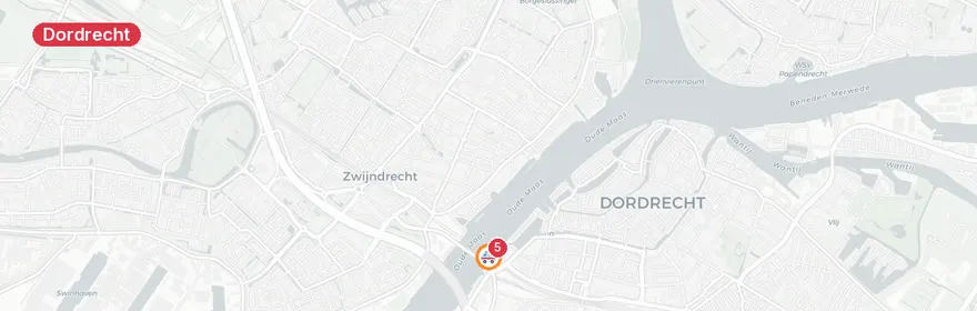 Kaart van Persoon te water Oude Maas Dordrecht