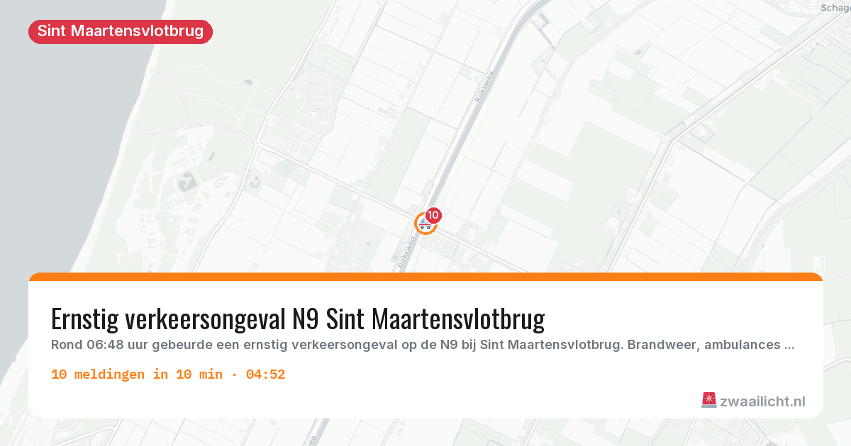 Kaart van de activiteitspiek bij Sint Maartensvlotbrug