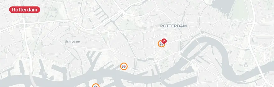 Kaart van Reanimatie Texelsestraat Rotterdam, traumahelikopter ingezet