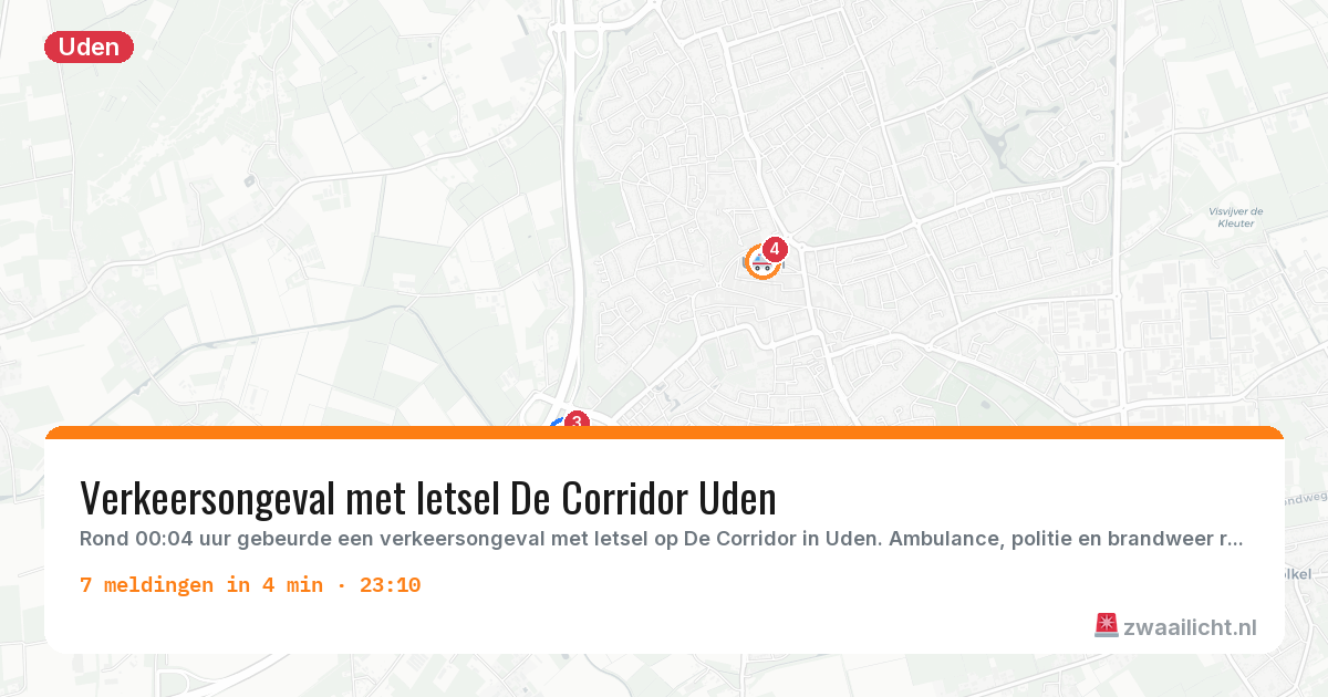 Kaart van de activiteitspiek bij Uden