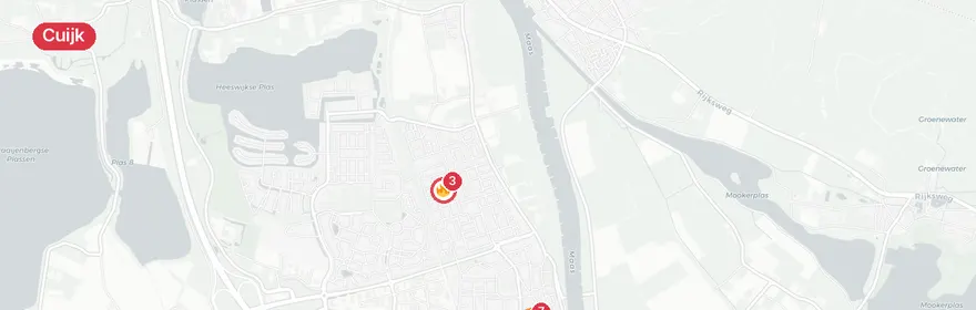 Kaart van Reanimatie Topaasdreef Cuijk, traumahelikopter opgeroepen