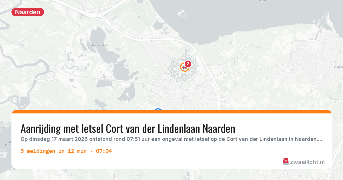 Kaart van de activiteitspiek bij Naarden