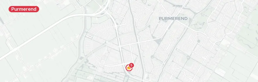 Kaart van Reanimatie Toendrastraat Purmerend, traumahelikopter ingezet