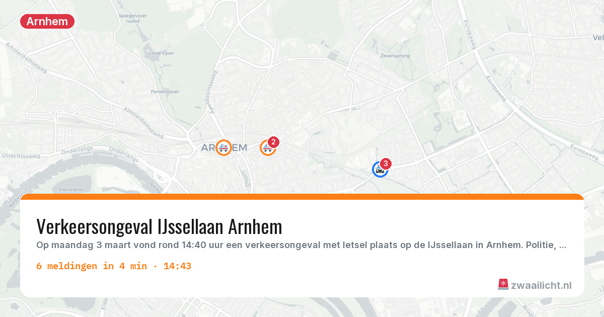 Kaart van de activiteitspiek bij Arnhem