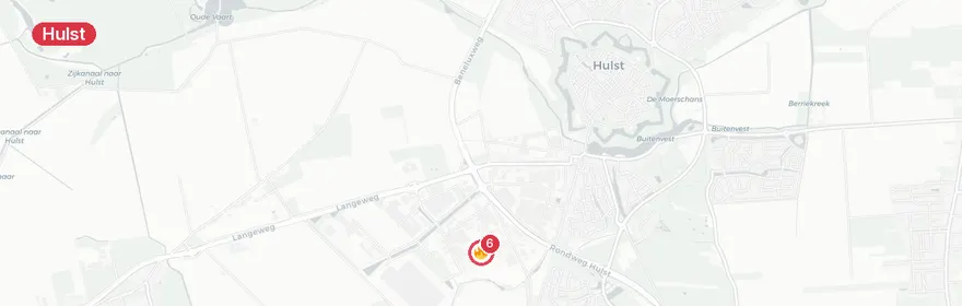 Kaart van Gaslekkage Aziëweg Hulst