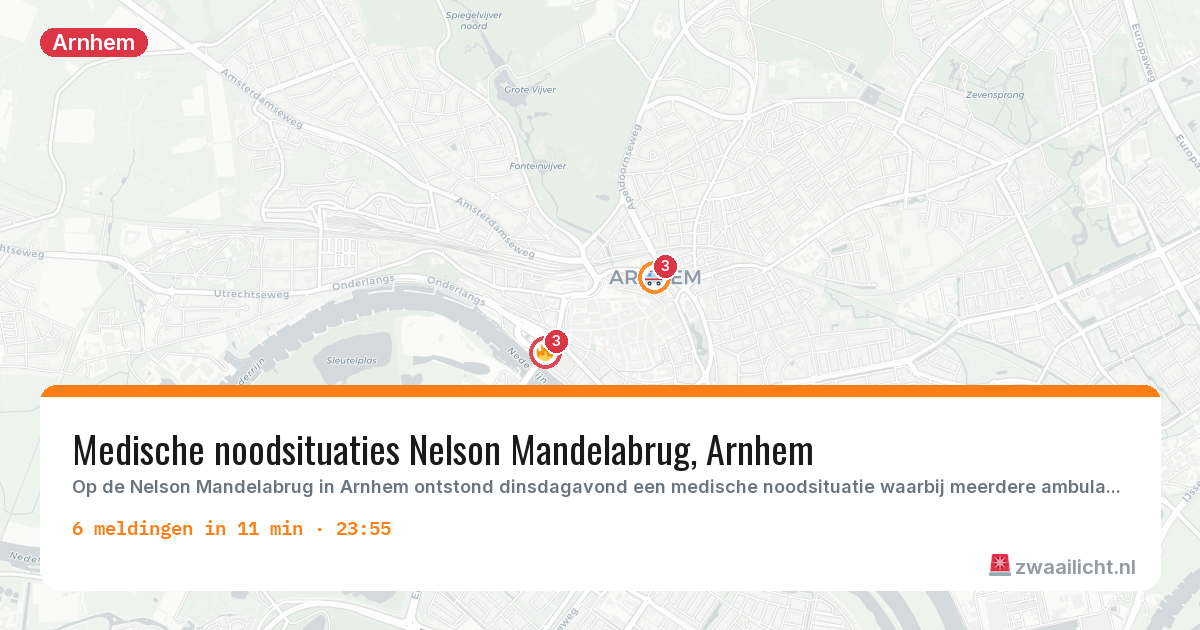 Kaart van de activiteitspiek bij Arnhem