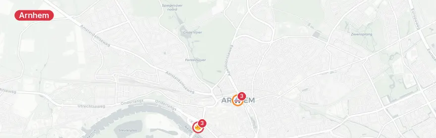 Kaart van Medische noodsituaties Nelson Mandelabrug, Arnhem