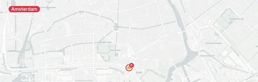 Kaart van Tramongeval met letsel Europaboulevard Amsterdam