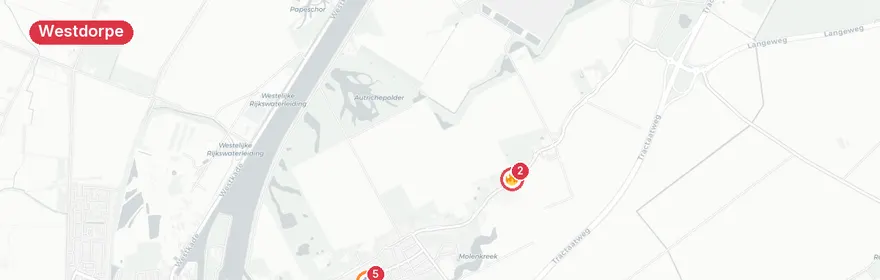 Kaart van Traumahelikopter ingezet bij reanimatie Westdorpe