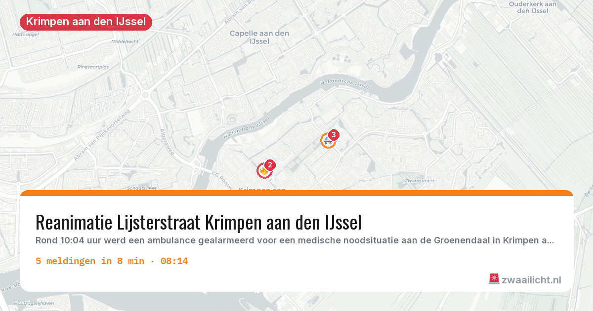 Kaart van de activiteitspiek bij Krimpen aan den IJssel