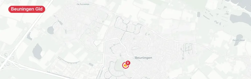 Kaart van Persoon te water Waal, Beuningen