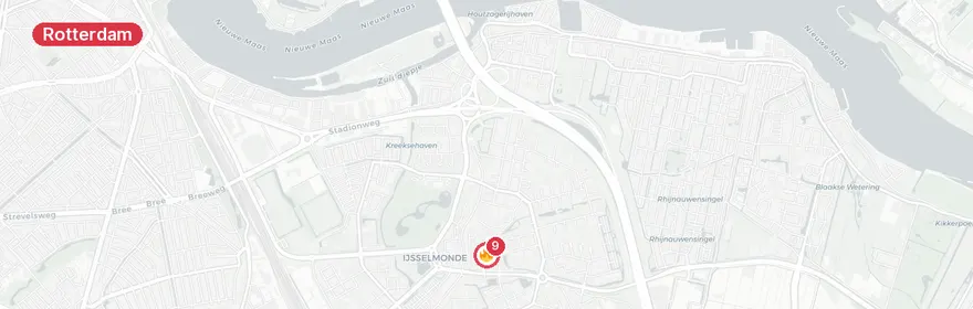 Kaart van Woningbrand Guldenwaard Rotterdam