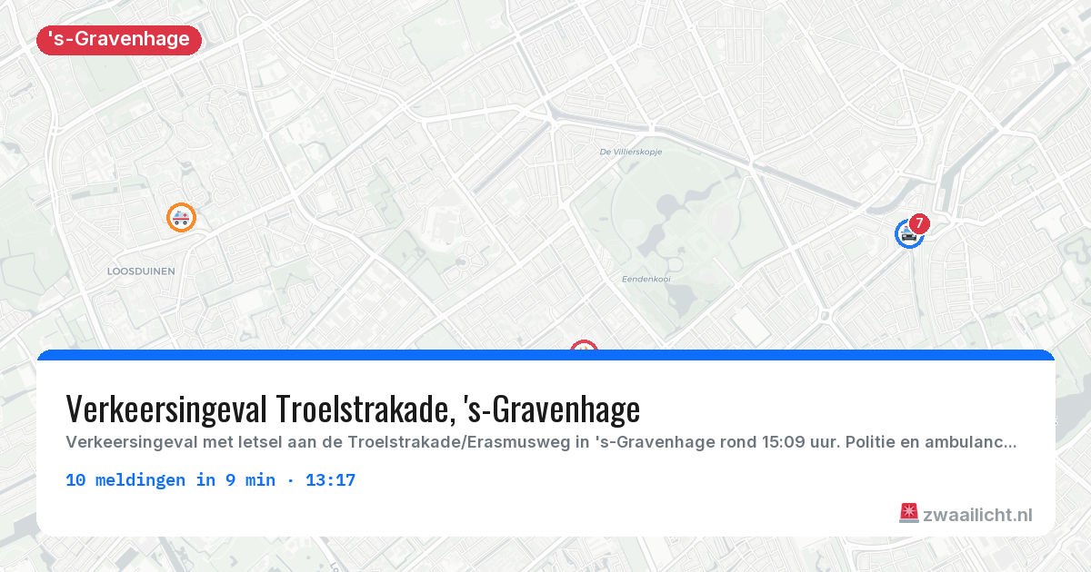 Kaart van de activiteitspiek bij 's-Gravenhage