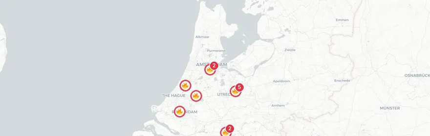 Kaart van Auto vliegt in brand na ongeval N919 Huis Ter Heide