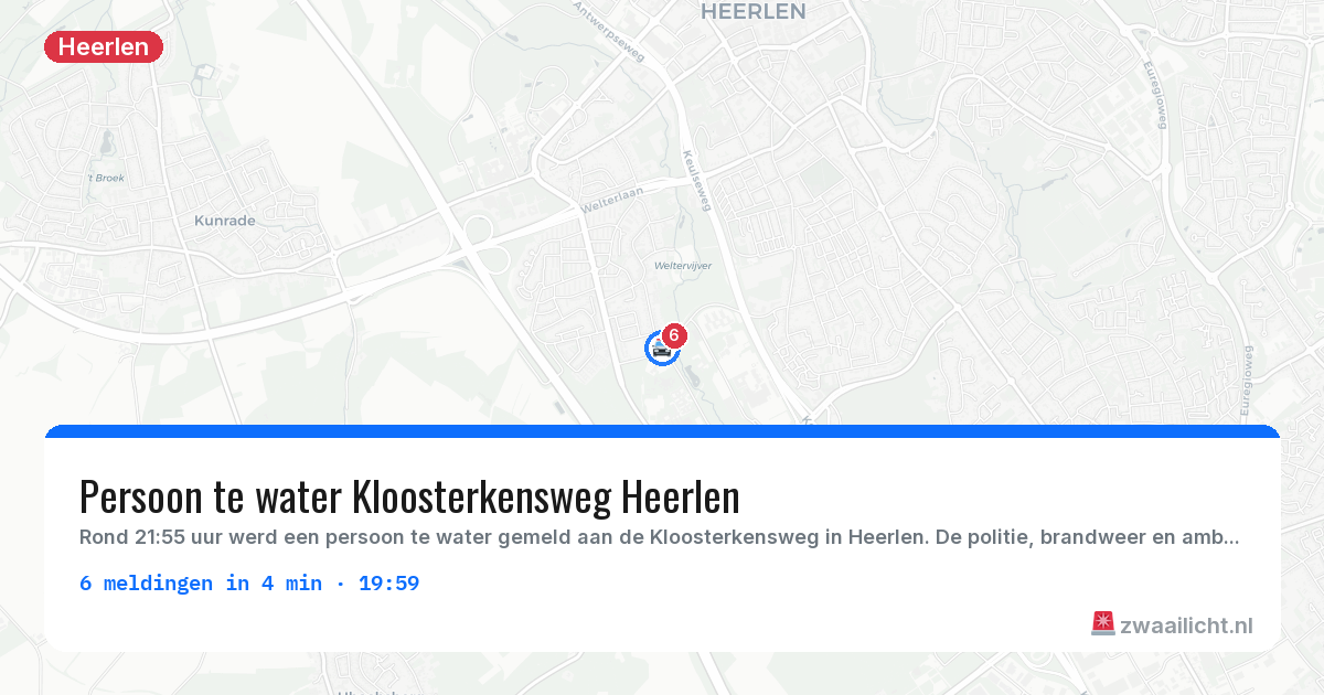 Kaart van de activiteitspiek bij Heerlen