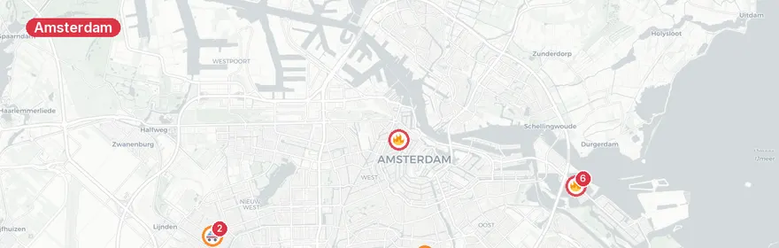 Kaart van Vervoersongeval Ijburglaan Amsterdam, meerdere gewonden