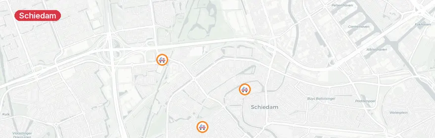 Kaart van Zwaar verkeersongeval Hagastraat Schiedam
