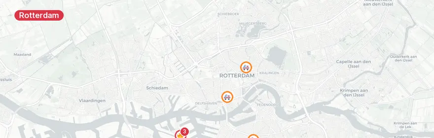 Kaart van Brand in schaftkeet Eemhavenweg Rotterdam