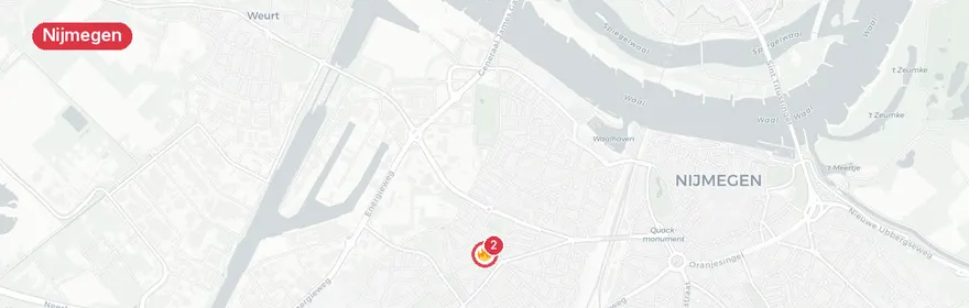 Kaart van Brandmelding Radboudumc Nijmegen