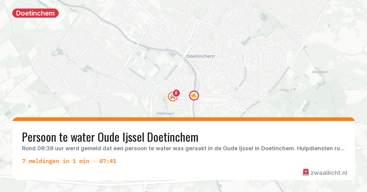 Kaart van de activiteitspiek bij Doetinchem