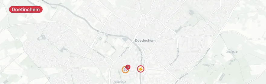 Kaart van Persoon te water Oude Ijssel Doetinchem