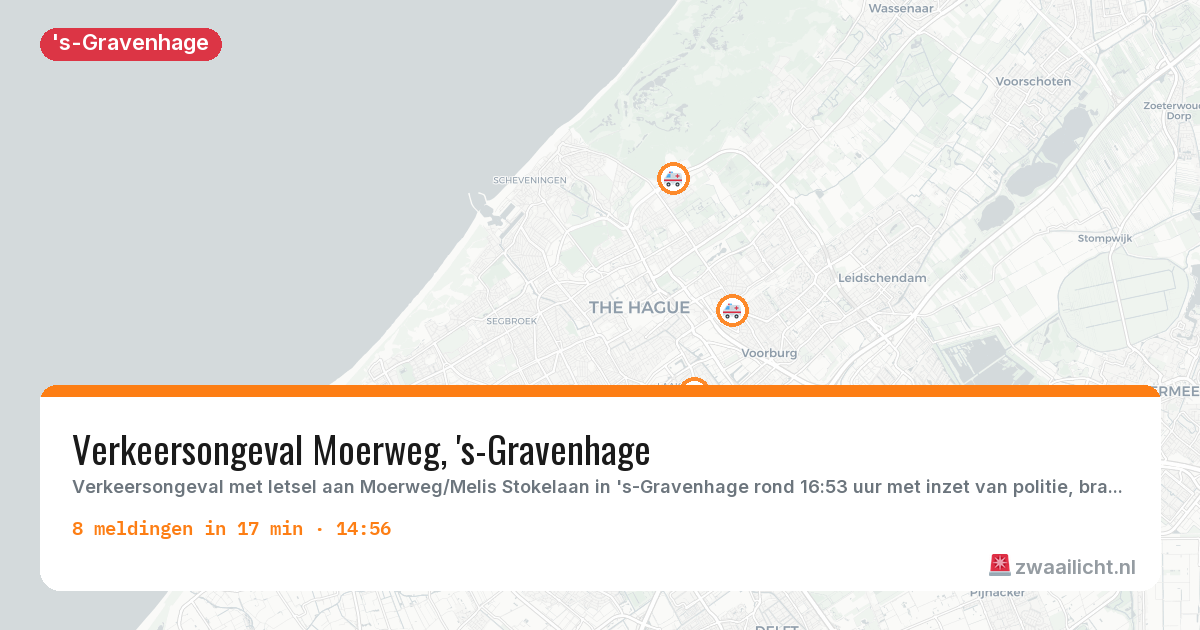 Kaart van de activiteitspiek bij 's-Gravenhage